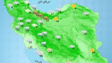 بارش پراکنده برف وباران همراه با کاهش دما در البرز