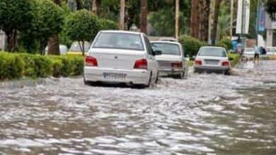 تصاویری از جاری شدن آب در خیابان های لاهیجان | ویدئو