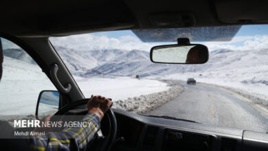مسدود شدن محور بجنورد آشخانه به دلیل کولاک شدید