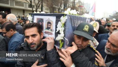 تشییع پیکر همسر شهید برونسی در مشهد