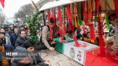 تشییع پیکر شهید محسن ایران نژاد در اردبیل