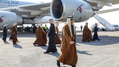 امیر قطر در فرودگاه تهران | تصاویر