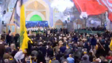 قرائت پیام تولیت آستان قدس رضوی به مناسبت تشییع پیکر شهدای مقاومت