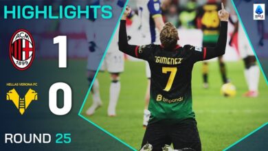 خلاصه بازی آث میلان ۱ – ۰ هلاس ورونا