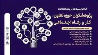 فراخوان ثبتنام بانک اطلاعات پژوهشگران حوزه تعاون، کار و رفاه اجتماعی فراخوان ثبتنام بانک اطلاعات پژوهشگران حوزه تعاون، کار و رفاه اجتماعی