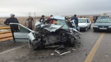 تجاوز به چپ علت سانحه مرگبار تصادف در محور دلبران- قروه