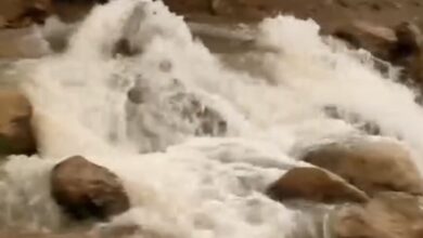 طغیان رودخانه پلاسجان به سوی زاینده رود + فیلم