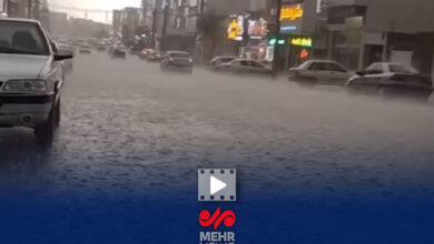 بارش شدید تگرگ و باران بهاری در زنجان