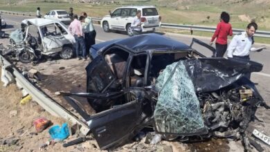 تصادف مرگبار در محور باغملک به صیدون با یک کشته و ۴ مصدوم