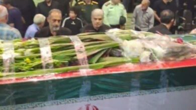 آیین وداع با پیکر سردار شهید رستمیان در بهشهر برگزار شد