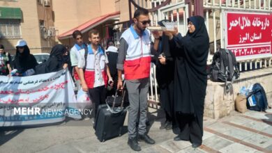اعزام جوانان هلال احمر البرزی به مشهد برای خدمت رسانی به زائران رضوی