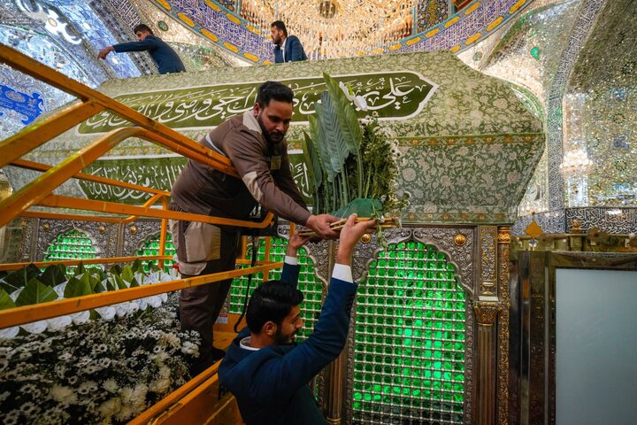 آذین بندی حرم امام علی و امام حسین(ع) در سالروز ولادت حضرت زینب(س)/عکس