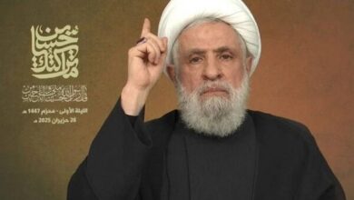 سخنرانی دبیرکل حزب الله در گردهمایی لبنانی‌ها برای حمایت از ایران