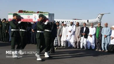 استقبال از پیکر سردار شهید ظریفی در فرودگاه مشهد
